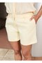 Yellow Color Belt Detailed Shorts - 2