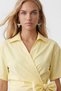 Women's Yellow Double-Breasted Collar Bow Tie Woven Shirt Alc-X15538 - 4