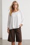 Women's white wrap cut loose blouse with pearl detail alc-x15533 - 2
