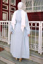 Ice Blue Waist Tie Buttoned Dress - 5