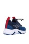 128 Orthopedic Unisex Children's Navy Blue/Red Elastic Knitwear Comfortable Sneaker - 4