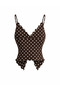 بلوزة صيفية قصيرة منقوشة بنقاط بولكا دوت مع حمالات رفيعة ملتوية من الأمام - 2