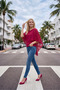 Ruffle Chiffon Crew Neck Flounce Casual Blouse - 3