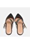 Large size women's slippers 41-42-43-44-black leather - 3