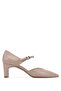 Women's Genuine Leather Beige Heeled Shoes