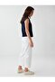 Off-White Regular Waist Denim Trousers with Pocket Detail - 3