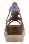 Women's Vegan Leather Multicolored Thick Sole Sandals - Artsy Design - 5