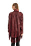 Red Florence Women's Leather Poncho - 7