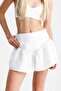 Lapi̇s Shorts Skirt Shirt Linen White Set - 5