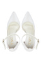 Women's Faux Leather White Heeled & Stiletto Shoes - 6