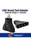 محول صوت USB خارجي افتراضي 7.1 قناة - محول صوت USB مع دعم الميكروفون والسماعات للكمبيوتر الشخصي والكمبيوتر المحمول وسماعات الألعاب