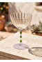 Footed Glass Ice Cream Bowl Purple Green 280 ml