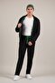 Regular Fit Lycra Side Pockets Unlined Stand Collar Zippered Tracksuit Set - 2