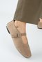 Zenga Women's Genuine Leather Single Strap Ballerina Mink Shoes - 5