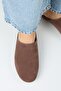 Campos Women's Genuine Leather Flat Sabo Brown Slippers - 8