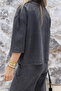 Gray Vintage Detail Tshirt Pants Set - 5