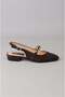 Seç 2657 chain detail genuine leather shoe (heel height: 3 cm) coffee suede