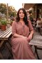 Plus Size Dusty Rose Viscose Midi Dress with Ring Buckle Pockets - 7
