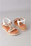Seç 107 Genuine Leather Padded Heel Sandals (Heel Height: 5 cm) White - 5