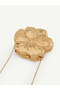 Gold Shk321 Flower-Shaped, Metallic Look, Evening Dress, Clutch, Hand and Shoulder Bag - 4