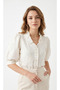 Embroidered Ruffle Collar Shirt - 2