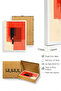 White Wooden Framed Abstract Red Patterned Painting - Vibrant Tones |   Huhu1199 - 2