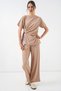 Women's Side-Tie Double Set - Beige 1400