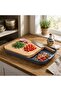 Woods Sliding Cutting Board with Holder, 40.5x25cm Natural Beechwood Chopping Board, Grey - 2