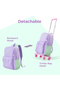 16.5” School Backpack w/ 4-Wheel Trolley–Lightweight Laptop School Bag Set, Glow Backpack Pink - 4