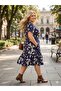 Women's Plus Size Skirt with Ruffle Pockets Lycra Combed Cotton Viscose Dress - 2