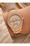 Modern Women's Wristwatch with Zircon Stone Case, Rose Gold, Stylish Design, Gift Boxed
