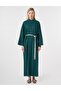 Linen Lyocell Dress with Rope Belt Pine Green - 2