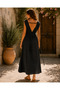Black Color Cleopatra Hair Braided Muslin Dress - 2