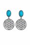 Gold Eye |   Turquoise Stone Flower of Life Patterned Dangle Earrings for Women