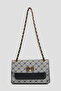 426 Chain Detail Gray Dot Patterned Women's Crossbody Bag