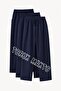 3 Pieces Unisex Regular Pipe Leg Navy Blue Color Sweatpants - 3