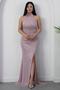Halter Neck Slit Glitter Dress Drp0013 - 5