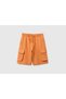 Boys' Belted Bermuda Shorts with Pockets Orange