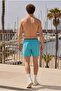 Men's Zippered Quick-Drying Turquoise Swim Shorts - 6