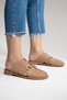 Women's Mink Suede Flat Sole Classic Buckle Daily Comfort Mule Shoes Slippers - 5