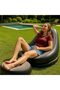 Luxury Flocked Inflatable Sofa with Footrest – Thick Cushioned Portable Recliner, Foldable PVC Lounge Chair - 6