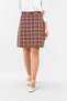 High Waisted Chanel Woven Fabric Knee-Length Colorful Plaid Patterned A-Line Skirt - 2