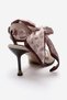 Marena Beige Suede Women's Thin Heeled Shoes with Scarf - 5