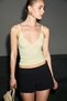 Nia Women's Organic Cotton Soft and Flexible Fabric Yellow Undershirt with Ruffle Detail - 3