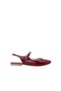 Women's Genuine Leather Ballerina Shoes with Buckle Detail