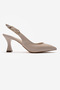 Women's Open Back Pointed Toe 7cm Heeled Shoes Beige Skin - 2