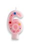 Six-Digit Pink Candle Birthday Cake Candle (7X3) cm - Numbered Candle - Cake Decoration