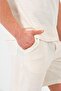 Ecru 100% Cotton Breathable Fabric Comfortable Fit Elastic Waist Men's Combed Cotton Shorts // 4002-Ecru - 4