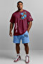Men's Oversize Floral Printed 100% Cotton Crew Neck T-Shirt Shorts Summer Set - 2