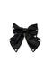 Satin Bow Hair Clip with Pearl and Stone Detail